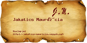Jakatics Maurícia névjegykártya